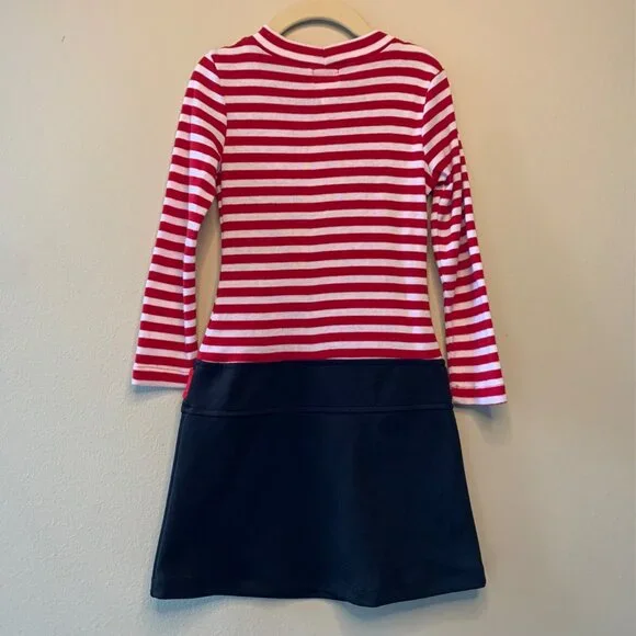 PINKY I Love Santa Christmas Dress Girls 6 Retro Drop Waist Candy Cane Stripes - Picture 2 of 8